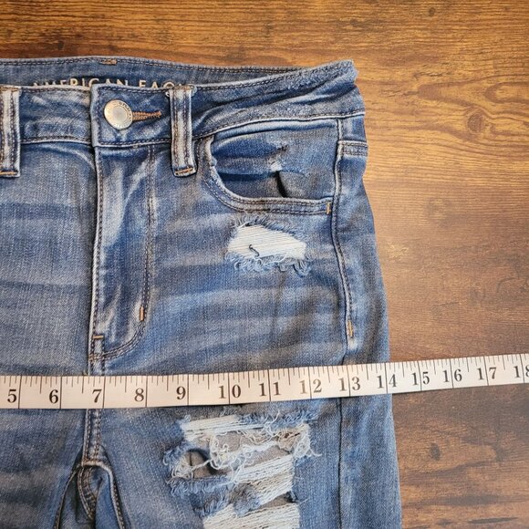 American Eagle Jeans 6 R Jegging Next Level Stretch Hi Rise Raw Hem - Picture 8 of 11